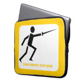Fencer-Silhouette mit Schwert-Feing-Brauch Laptopschutzhülle (Vorderseite Links)