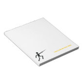 Fencer-Silhouette mit Schwert-Feing-Brauch Notizblock (angewinkelt)
