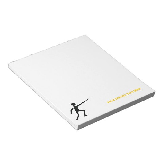 Fencer-Silhouette mit Schwert-Feing-Brauch Notizblock (angewinkelt)