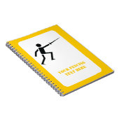 Fencer-Silhouette mit Schwert-Feing-Brauch Notizblock (Rechte Seite)