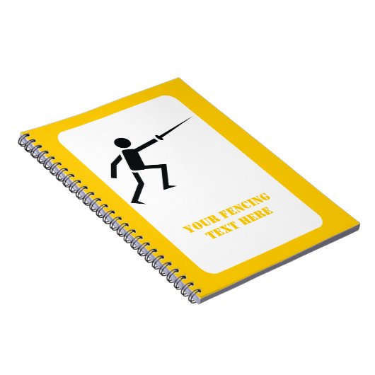 Fencer-Silhouette mit Schwert-Feing-Brauch Notizblock (Rechte Seite)