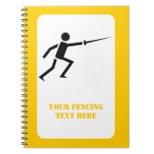 Fencer-Silhouette mit Schwert-Feing-Brauch Notizblock (Vorderseite)
