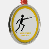 Fencer-Silhouette mit Schwert-Feing-Brauch Ornament Aus Metall (Rechts)
