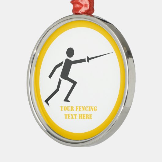 Fencer-Silhouette mit Schwert-Feing-Brauch Ornament Aus Metall (Links)