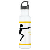 Fencer-Silhouette mit Schwert-Feing-Brauch Trinkflasche (Vorderseite)
