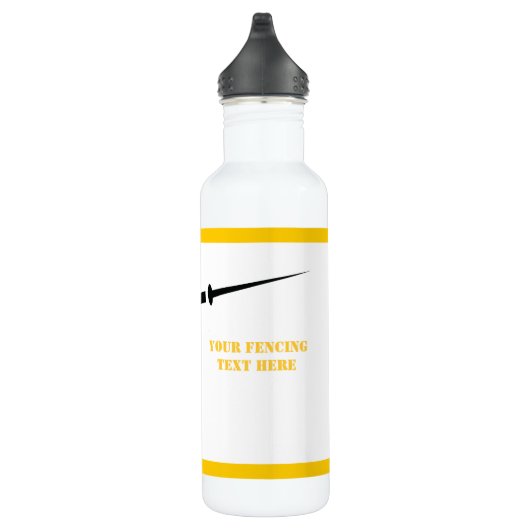 Fencer-Silhouette mit Schwert-Feing-Brauch Trinkflasche (Rechts)