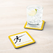 Fencer-Silhouette mit Schwert-Feing-Brauch Untersetzer (Rechte Seite)