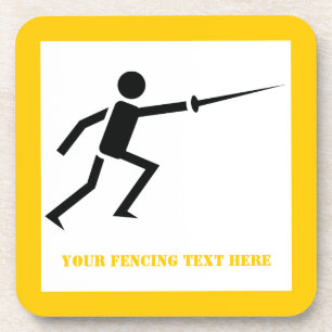 Fencer-Silhouette mit Schwert-Feing-Brauch Untersetzer