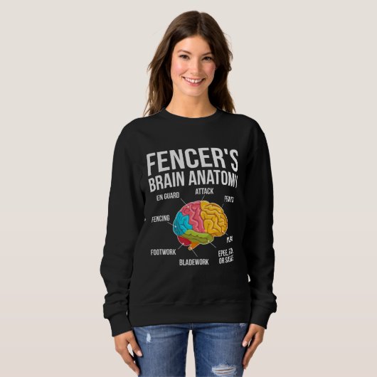 Fencers Brain Anatomy Fencing Fencer Sweatshirt (Vorne ganz)