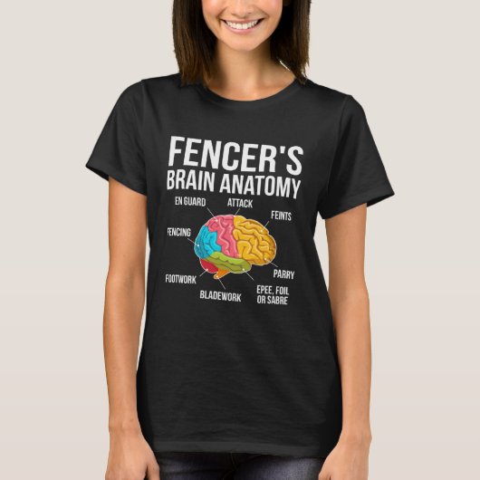 Fencers Brain Anatomy Fencing Fencer T-Shirt (Vorderseite)