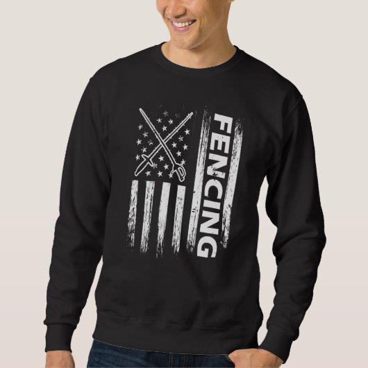 Fencing American Flag Fencer Saber Rapier Duel Sweatshirt (Vorderseite)