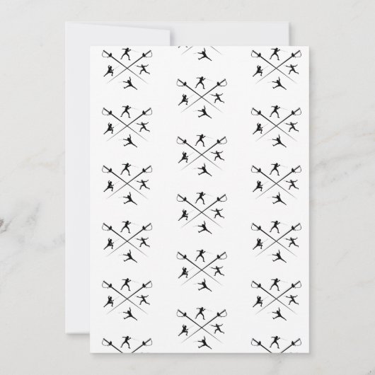 Fencing Birthday Party Foil Épée Säbelturnament Einladung (Rückseite)