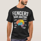 Fencing Brain Anatomy - Funny Fencer Slogan Pun Gi T-Shirt (Vorderseite)
