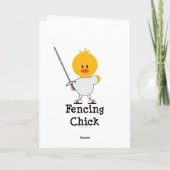 Fencing Chick Grußkarte Karte (Rückseite)