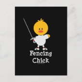 Fencing Chick Postcard Postkarte (Vorderseite)