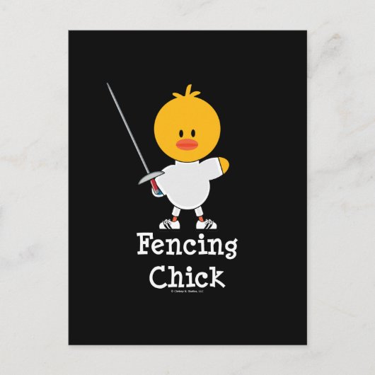 Fencing Chick Postcard Postkarte (Vorderseite)