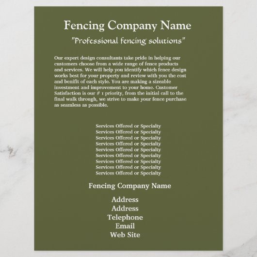 Fencing Company Business Flyer (Hinten)
