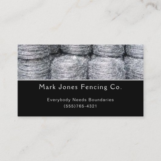 Fencing Company Service Business Card Visitenkarte (Vorderseite)
