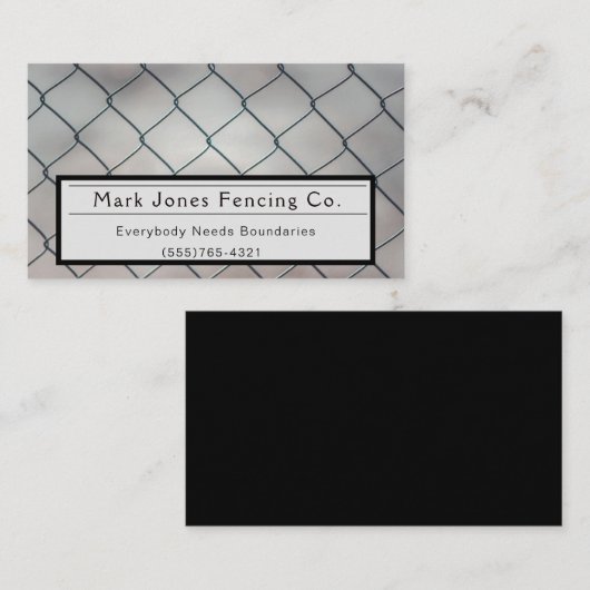 Fencing Company Service Visitenkarte (Vorne/Hinten)