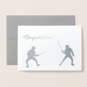 Fencing Congratulation card Folienkarte (Vorderseite mit Umschlag)