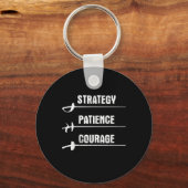 Fencing Design Strategy Patient Courage Fencer Schlüsselanhänger (Vorderseite)
