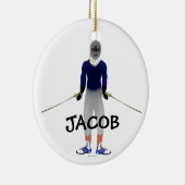 Fencing Duel Cartoon Keramik Ornament (Rechts)