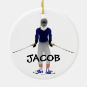 Fencing Duel Cartoon Keramik Ornament (Hinten)