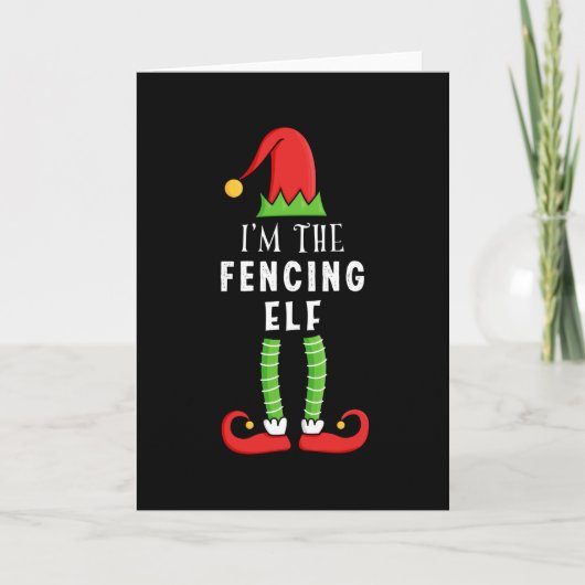 Fencing Elf Weihnachts Matching Familiengeschenk Karte (Vorderseite)