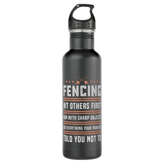 Fencing Fence Funny Saber Geschenk für Zaun Liebha Edelstahlflasche (Vorderseite)