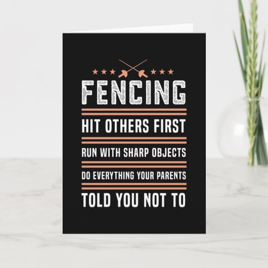 Fencing Fence Funny Saber Geschenk für Zaun Liebha Karte (Vorderseite)