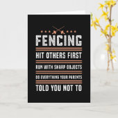 Fencing Fence Funny Saber Geschenk für Zaun Liebha Karte (Gelbe Blume)