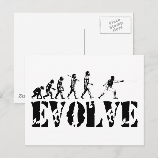 Fencing Fencer Epee Foil Säbel Evolution Sport Art Postkarte (Vorne/Hinten)