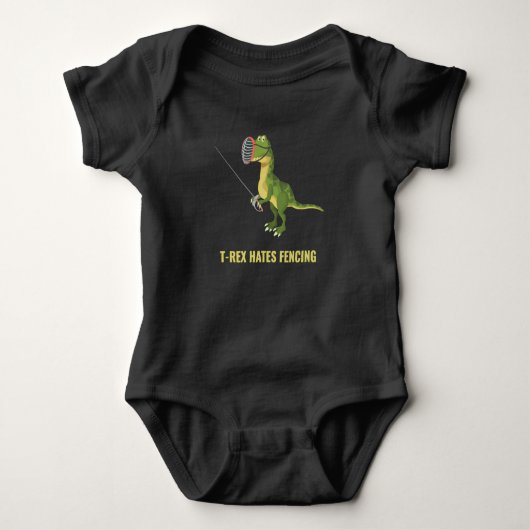 Fencing Fencer T-Rex hasst Fencing Baby Strampler (Vorderseite)