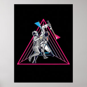 Fencing Game Gamer Fenzer Sport 90er Jahre Zäune Poster