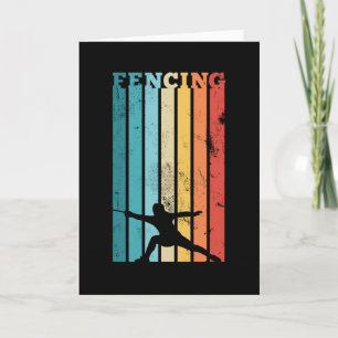 Fencing Gift für Fencer Saber Rapier Retro Schwert Karte