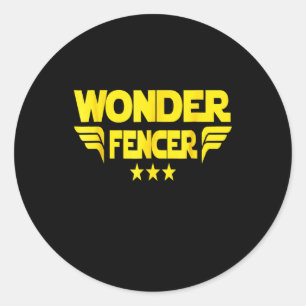 Fencing Gift I Always Win All Runder Aufkleber