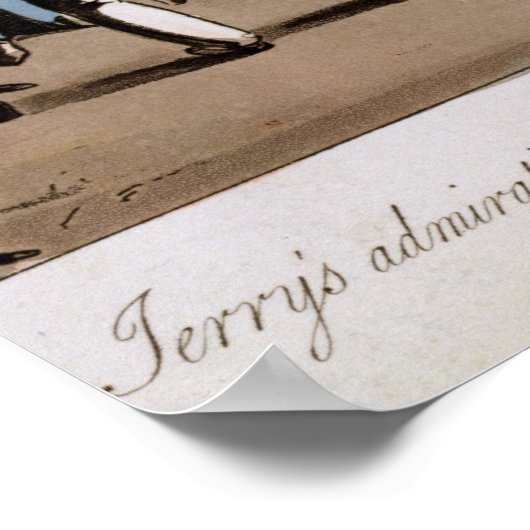 Fencing: Jerry bewundert Tom in einem 'Angriff' Poster (Ecke)