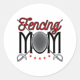 Fencing Mama Mutter von Fencer Runder Aufkleber
