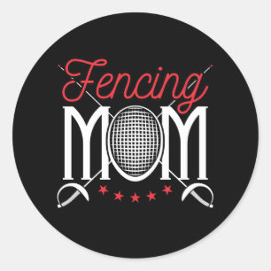 Fencing Mama Mutter von Fencer Runder Aufkleber