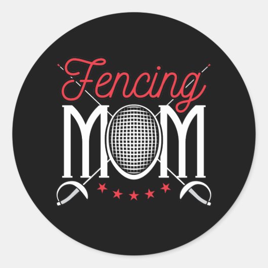 Fencing Mama Mutter von Fencer Runder Aufkleber (Vorderseite)