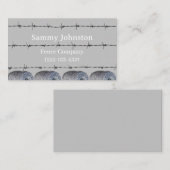 Fencing mit Barb Wire darauf Visitenkarte (Vorne/Hinten)