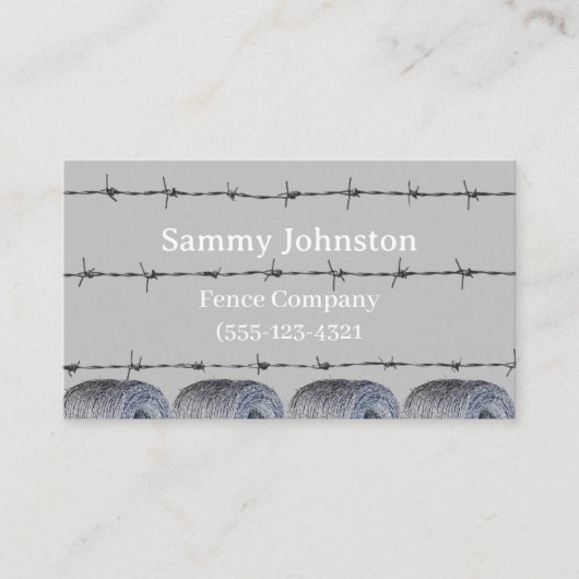Fencing mit Barb Wire darauf Visitenkarte (Vorderseite)