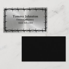 Fencing mit Barb Wire darauf Visitenkarte