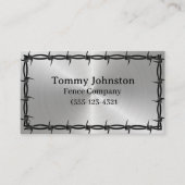 Fencing mit Barb Wire darauf Visitenkarte (Vorderseite)