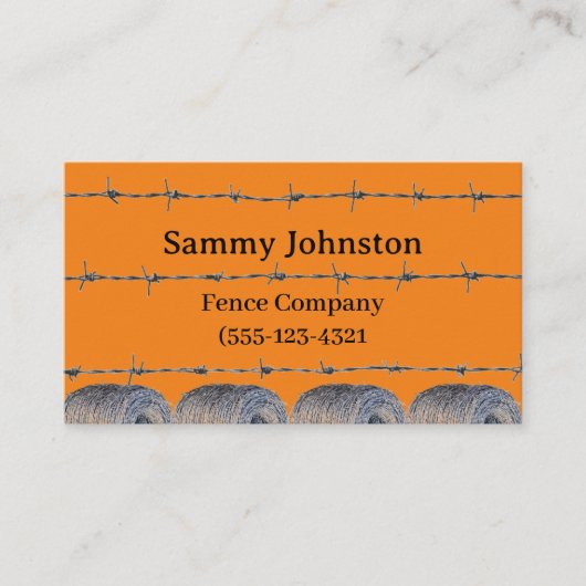 Fencing mit Barb Wire darauf Visitenkarte (Vorderseite)