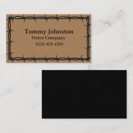 Fencing mit Barb Wire darauf Visitenkarte