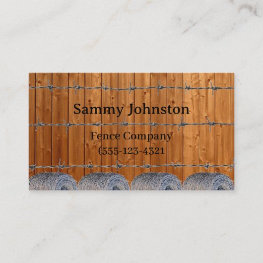 Fencing mit Barb Wire darauf Visitenkarte (Vorderseite)