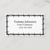 Fencing mit Barb Wire darauf Visitenkarte (Vorderseite)