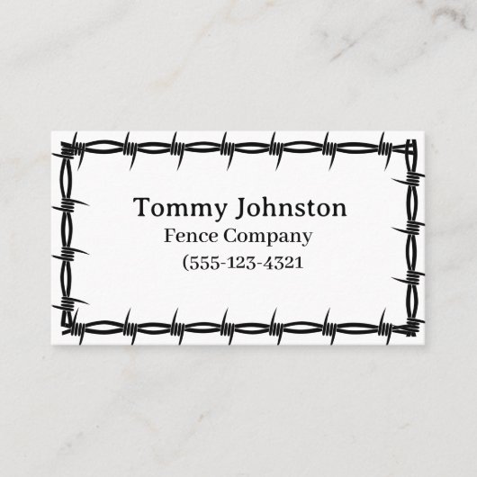 Fencing mit Barb Wire darauf Visitenkarte (Vorderseite)