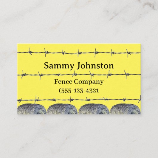 Fencing mit Barb Wire darauf Visitenkarte (Vorderseite)